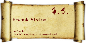 Hranek Vivien névjegykártya